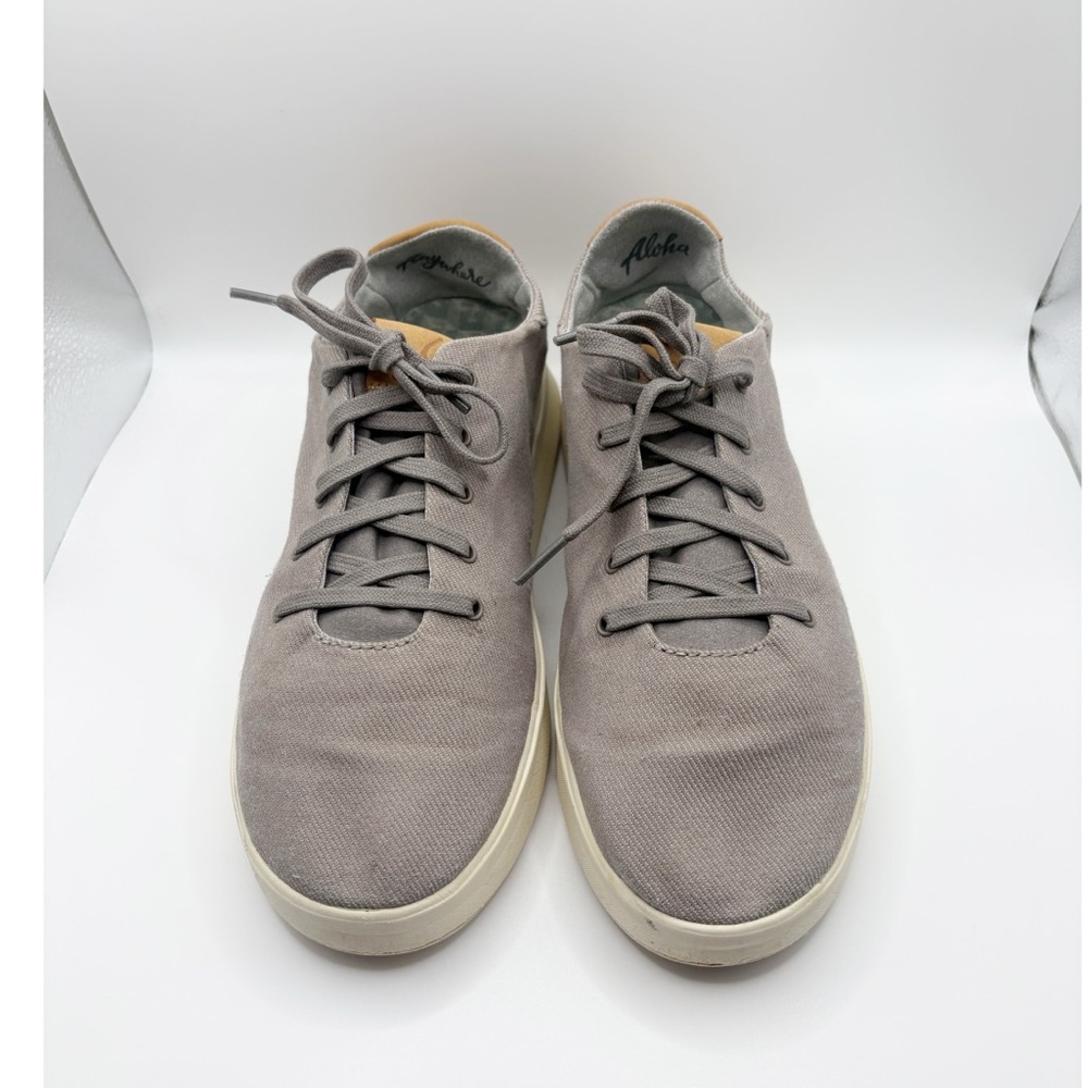 Olukai Gray Knit Canvas Sneakers